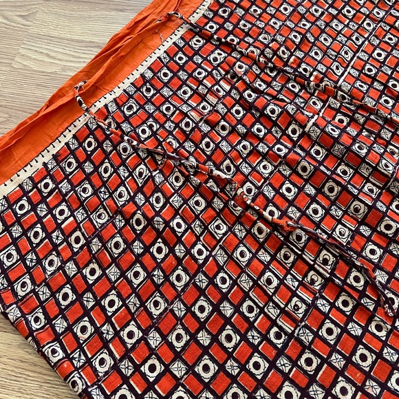 VTG skirt and tunic S/M Made in India wrap around 2 pc orange sarong coverup - Picture 15 of 16